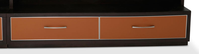 21 Cosmopolitan Right Entertainment Base in Umber/Orange - Furniture Now (CA)