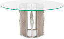 Camden Court Round 60" Glass Dining Table in Pearl - Furniture Now (CA)