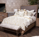 Hudson Ferry California King Panel Bed in Driftwood (Gray Fabric) - Furniture Now (CA)