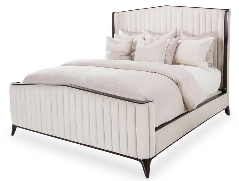 Paris Chic California King Channel Tufted Panel Bed in Espresso - Furniture Now (CA)