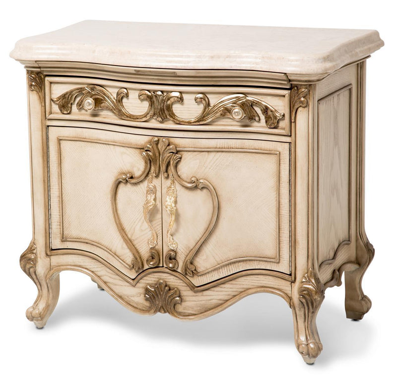 Platine de Royale 2 Door Nightstand in Champagne - Furniture Now (CA)