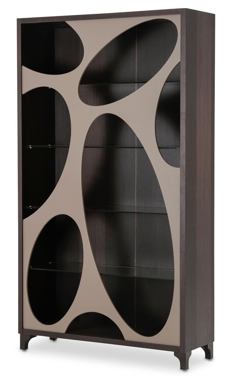 21 Cosmopolitan Curio Side Cabinet in Taupe/Umber - Furniture Now (CA)