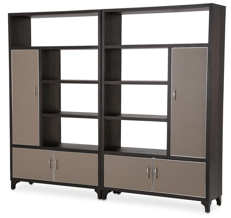 21 Cosmopolitan 2pc Bookcase in Umber/Taupe - Furniture Now (CA)