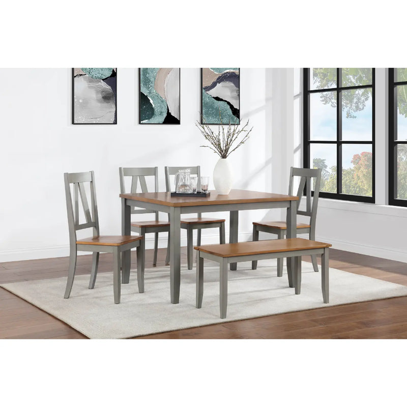 Vilo Home VH969 Alameda 6 Piece Dining Set Natural Gray Finish Wood - Furniture Now (CA)