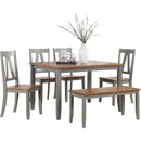 Vilo Home VH969 Alameda 6 Piece Dining Set Natural Gray Finish Wood - Furniture Now (CA)