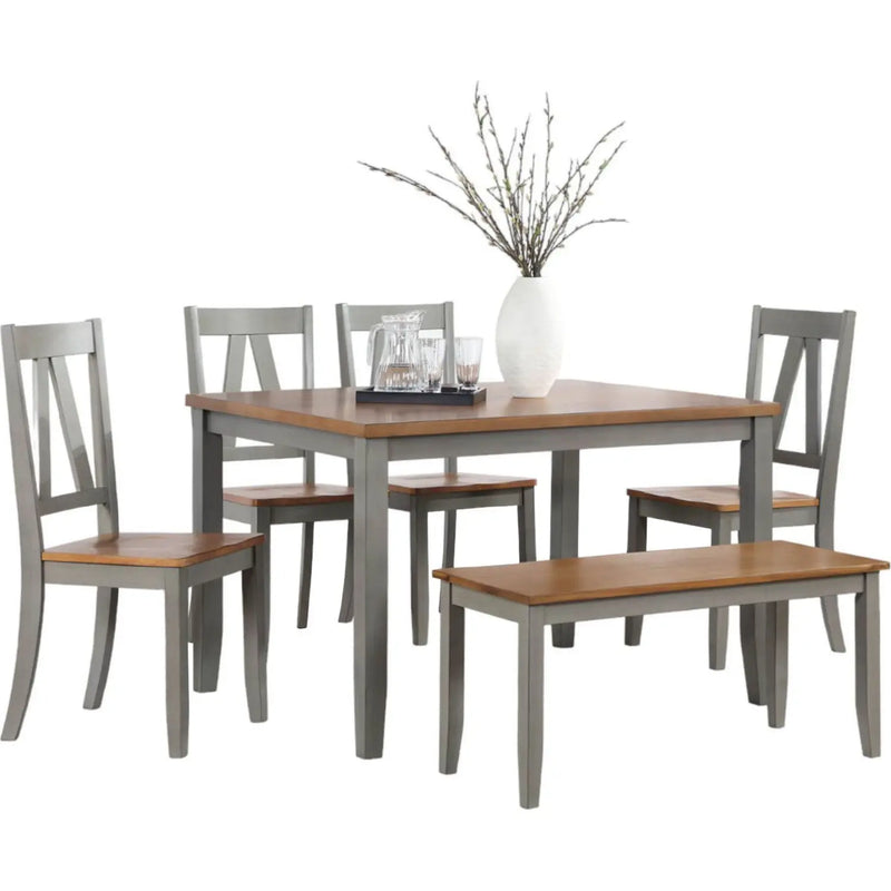 Vilo Home VH969 Alameda 6 Piece Dining Set Natural Gray Finish Wood - Furniture Now (CA)