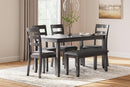 Bridson Dining Table and Chairs with Bench (Set of 6) - Furniture Now (CA)