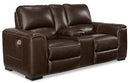Alessandro Power Reclining Loveseat with Console - Furniture Now (CA)