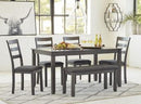 Bridson Dining Table and Chairs with Bench (Set of 6) - Furniture Now (CA)
