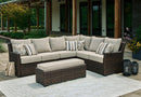 Brook Ranch Outdoor Sofa Sectional/Bench with Cushion (Set of 3) - Furniture Now (CA)