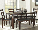 Coviar Dining Table and Chairs with Bench (Set of 6) - Furniture Now (CA)