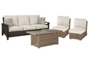 Beachcroft Outdoor Sofa, Lounge Chairs and Fire Pit - Furniture Now (CA)