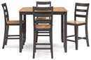 Gesthaven Counter Height Dining Table and 4 Barstools (Set of 5) - Furniture Now (CA)