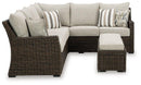 Brook Ranch Outdoor Sofa Sectional/Bench with Cushion (Set of 3) - Furniture Now (CA)