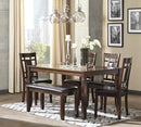 Bennox Dining Table and Chairs with Bench (Set of 6) - Furniture Now (CA)