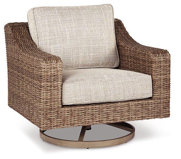 Beachcroft Outdoor Swivel Lounge with Cushion - Furniture Now (CA)