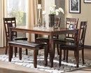 Bennox Dining Table and Chairs with Bench (Set of 6) - Furniture Now (CA)