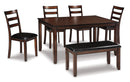 Coviar Dining Table and Chairs with Bench (Set of 6) - Furniture Now (CA)