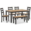 Gesthaven Dining Table with 4 Chairs and Bench (Set of 6) - Furniture Now (CA)