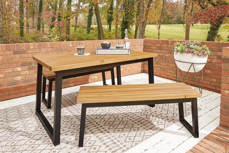 Town Wood Outdoor Dining Table Set (Set of 3)