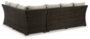 Brook Ranch Outdoor Sofa Sectional/Bench with Cushion (Set of 3) - Furniture Now (CA)