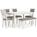 Erinberg Dining Table and 4 Chairs and Bench (Set of 6) - Furniture Now (CA)
