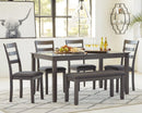 Bridson Dining Table and Chairs with Bench (Set of 6) - Furniture Now (CA)