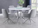 Abby 5-piece Dining Set White and Light Grey - Furniture Now (CA)