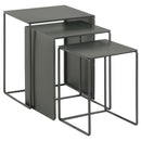 Imez 3-piece Rectangular Metal Nesting Table Grey - Furniture Now (CA)