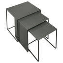 Imez 3-piece Rectangular Metal Nesting Table Grey - Furniture Now (CA)