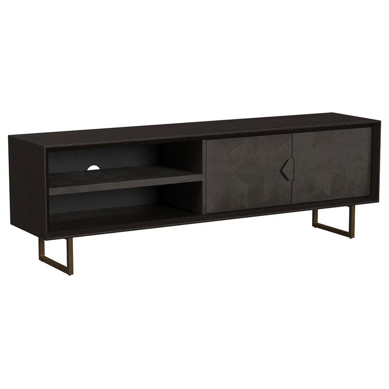 Marsden 2-door Wood 70" TV Stand Charcoal Black - Furniture Now (CA)