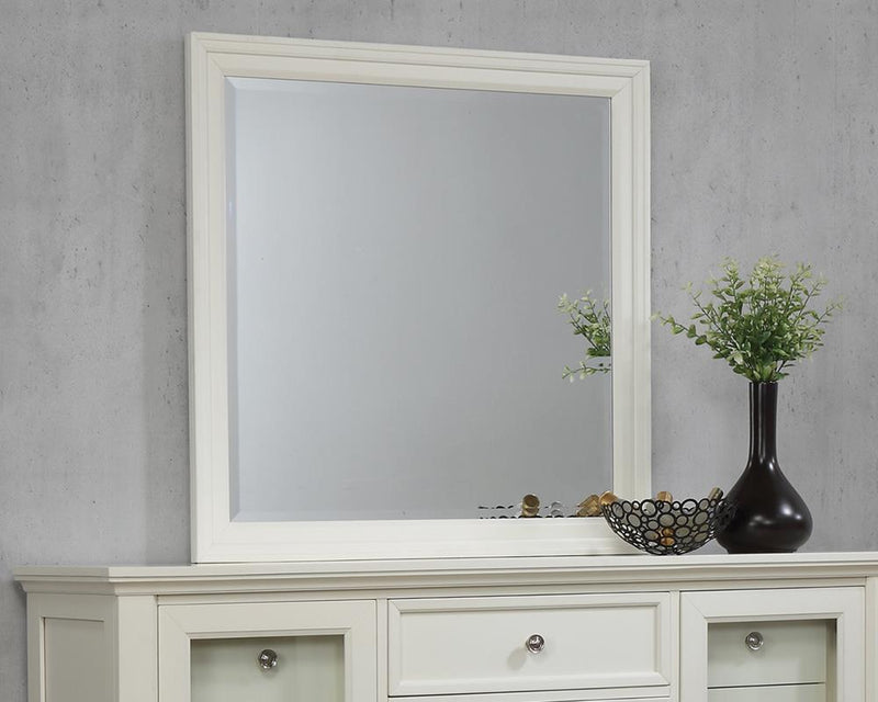 Sandy Beach Rectangular Dresser Mirror Cream White - Furniture Now (CA)