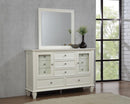 Sandy Beach Rectangular Dresser Mirror Cream White - Furniture Now (CA)