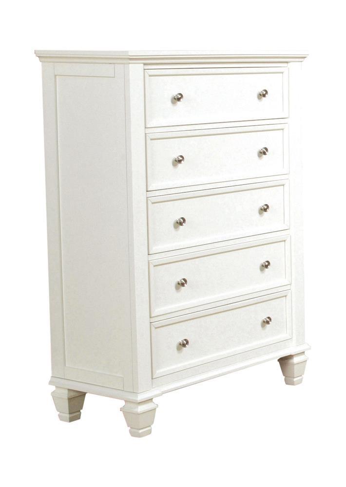 Sandy Beach 5-drawer Rectangular Chest Cream White - Furniture Now (CA)
