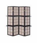 Iggy 4-panel Folding Screen with Removable Shelves Tan and Cappuccino - Furniture Now (CA)
