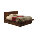 Jessica Eastern King & Queen Platform Bed with Rail Seating Cappuccino - Furniture Now (CA)