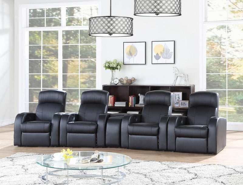 Cyrus Home Theater Upholstered Recliner Black - Furniture Now (CA)
