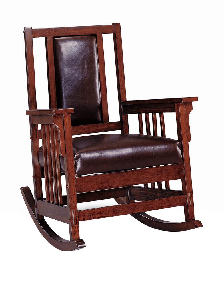 Ida Upholstered Rocking Chair Tobacco and Dark Brown - Furniture Now (CA)