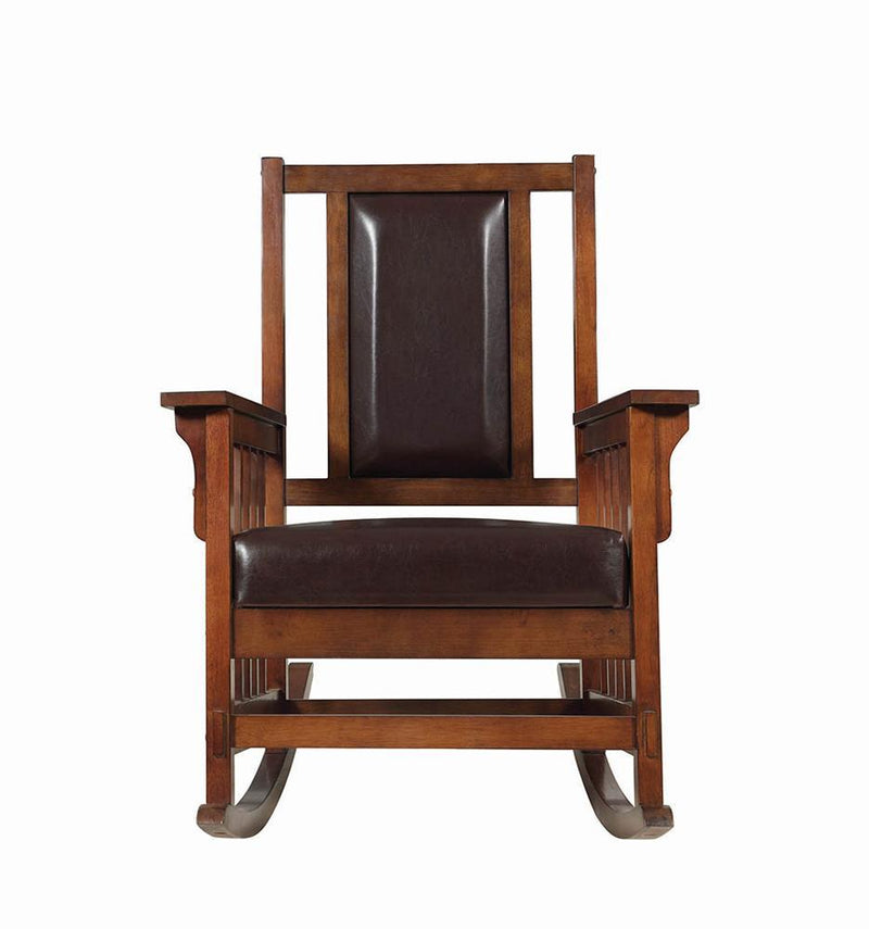 Ida Upholstered Rocking Chair Tobacco and Dark Brown - Furniture Now (CA)