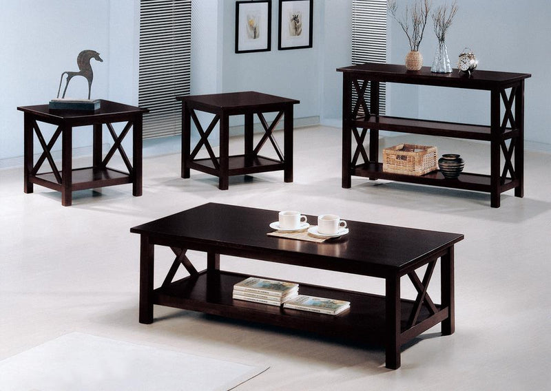 Rachelle Sofa Table with 2-shelf Deep Merlot - Furniture Now (CA)