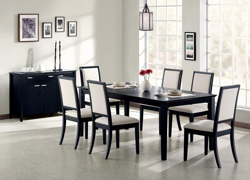 Louise Rectangular Dining Table with Extension Leaf Black - Furniture Now (CA)