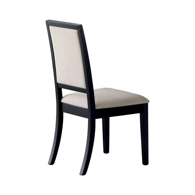 Louise Upholstered Dining Side Chairs Black and Cream (Set of 2) - Furniture Now (CA)