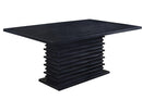 Stanton Rectangle Pedestal Dining Table Black - Furniture Now (CA)