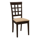 Gabriel Lattice Back Side Chairs Cappuccino and Tan (Set of 2) - Furniture Now (CA)