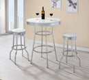 Theodore Round Bar Table Chrome and Glossy White - Furniture Now (CA)