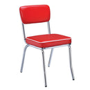 Retro Open Back Side Chairs Red and Chrome (Set of 2) - Furniture Now (CA)