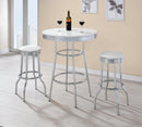 Theodore Upholstered Top Bar Stools White and Chrome (Set of 2) - Furniture Now (CA)
