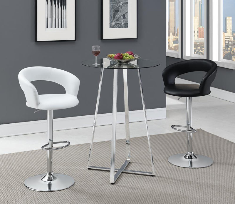 Barraza 29" Adjustable Height Bar Stool White and Chrome - Furniture Now (CA)