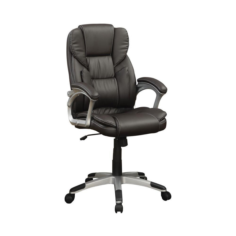 Kaffir Adjustable Height Office Chair Dark Brown and Silver - Furniture Now (CA)