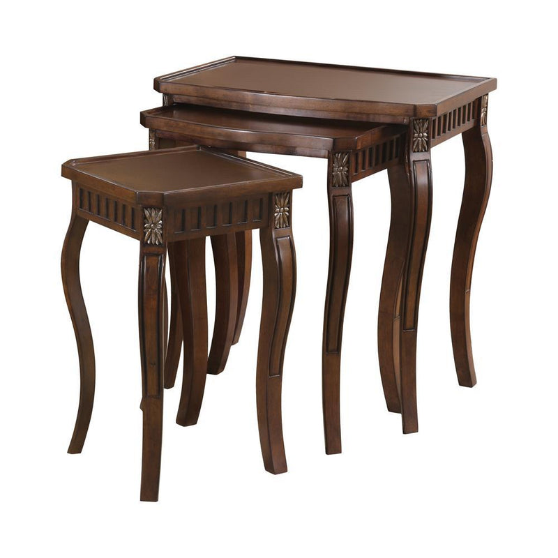 Daphne 3-piece Curved Leg Nesting Tables Warm Brown - Furniture Now (CA)